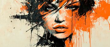Artistic portrait with splashes of colour by Poster Art Shop