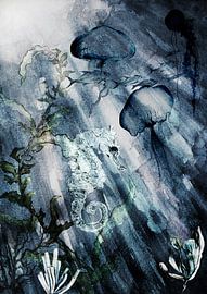 Seahorse with jellyfish by Lucia