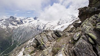 Hiking path in the Swiss Alps
