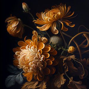 Stilleben goldene Chrysantheme von Bianca ter Riet