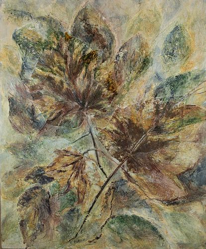 Bladeren in pure pigmenten