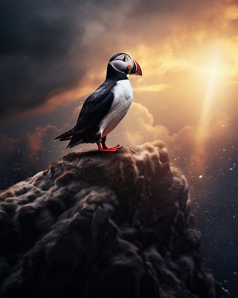 Papageitaucher von fernlichtsicht