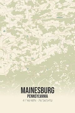 Alte Karte von Mainesburg (Pennsylvania), USA. von Rezona