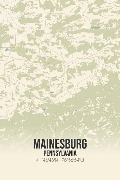 Vintage map of Mainesburg (Pennsylvania), USA. by Prints of Place