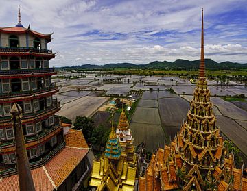 Tempels en rijstvelden van Kanchanaburi, Thailand