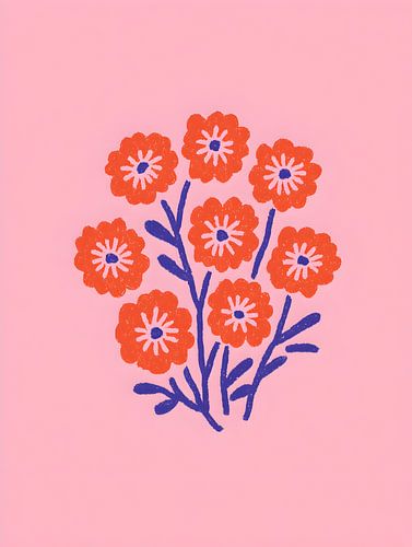 Simple Flowers on Pink by Gypsy Galleria