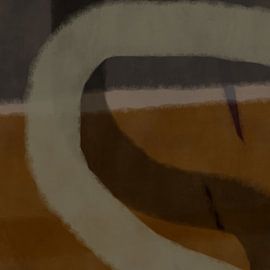 Modern abstract art. Shapes and lines in terra, taupe, off white by Dina Dankers