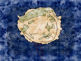 Karte von Mont Saint Michel im stil 'Serene Summer'