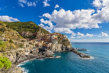 Uitzicht op Manarola aan de Middellandse Zeekust in Italië