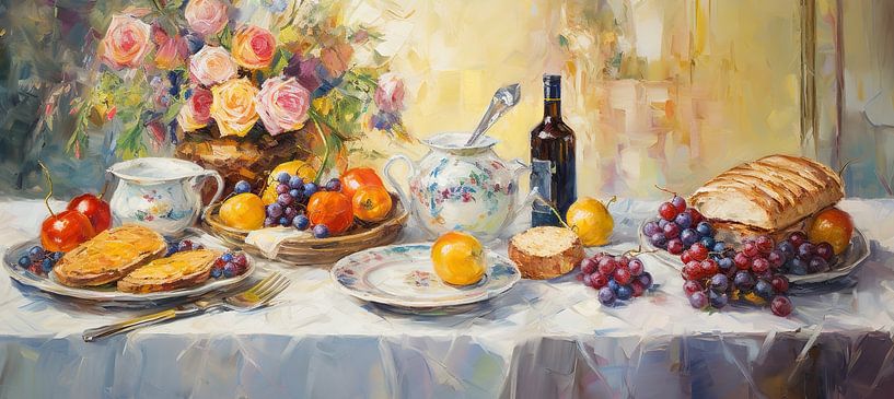 Nature morte colorée | Bursting Banquet par Peinture Abstraite