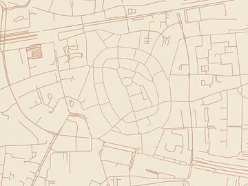 Kaart van Enschede Centrum in Terracotta van Map Art Studio