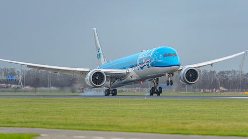 Landende KLM Boeing 787-10 Dreamliner.