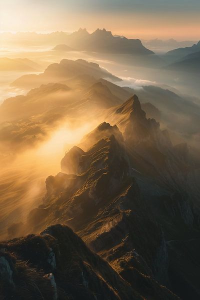 Luftbildmagie: Berglandschaft im Licht von fernlichtsicht