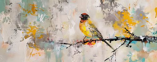 Peinture d'un oiseau coloré