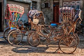 Pousse-pousse Népal Katmandou sur Jan van Reij