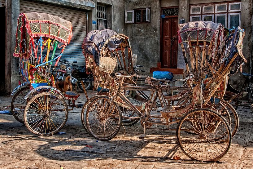 Riksja's Nepal Kathmandu van Jan van Reij