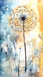 Dandelion Watercolour by ByNoukk