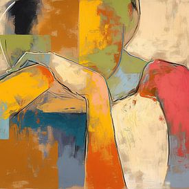 Modern Woman with Geometric Shapes by Eye catching paintings