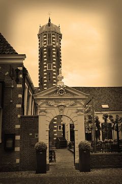 Alkmaar Noord-Holland Binnenstad Sepia Nederland van Hendrik-Jan Kornelis