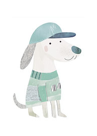 Dog wearing a cap by mathieu jeu