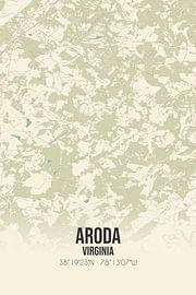 Alte Karte von Aroda (Virginia), USA. von Ortsdrucke