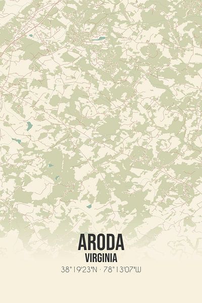 Vintage map of Aroda (Virginia), USA. by Prints of Place