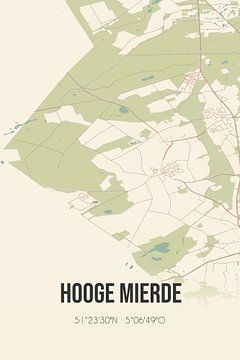 Vintage landkaart van Hooge Mierde (Noord-Brabant) van Rezona