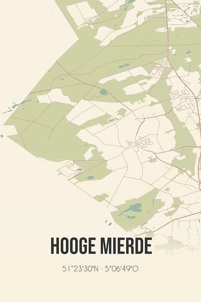 Alte Karte von Hooge Mierde (Nordbrabant) von Ortsdrucke