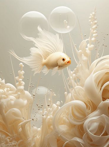 Whispers of the Deep: A Silent Exploration with the White Goldfish