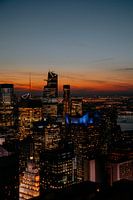 New York skyline bij zonsondergang