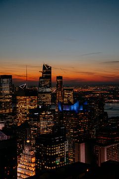 New York skyline bij zonsondergang van Joyce van Doorn