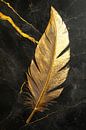 Golden feather on marble by Imperial Art House thumbnail