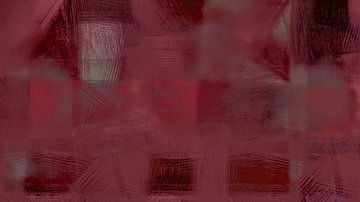 Moderne surrealistische abstractie met organische textuur in rood van Mad Dog Art