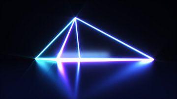 een neon gloeiende piramide (3d rendering) van Rainer Zapka