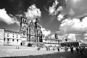 Kathedrale von Santiago de Compostela, Spanien (schwarz/weiß)
