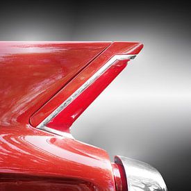 American classic car Deville 1962 tail fin red by Beate Gube