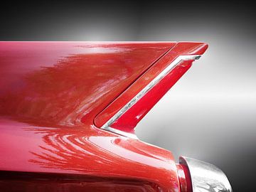 Amerikaanse klassieke auto Deville 1962 Staartvin rood