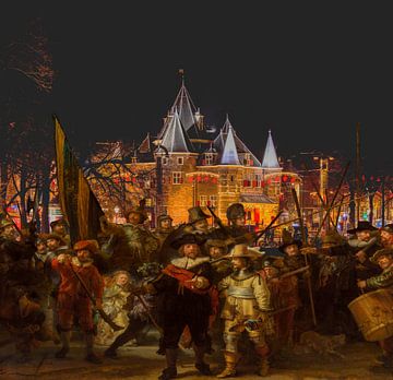 Nachtwache von Rembrandt van Rijn in Amsterdam von Digital Art Studio
