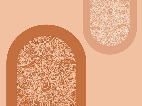 Retro-Bögen mit Blumendruck liegend 3/6