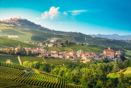 Barolo Village Vineyards at Sunset, Langhe Photography