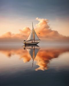 Segelboot im Sonnenuntergang