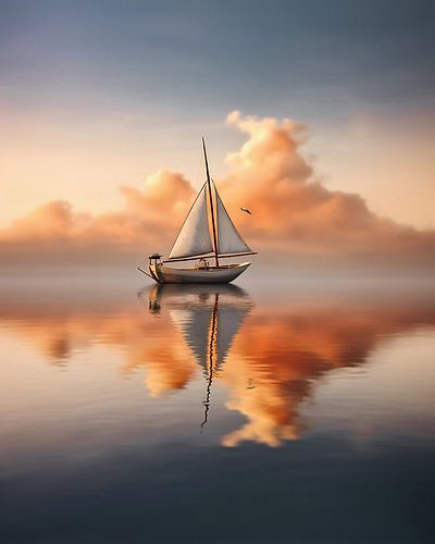 Segelboot im Sonnenuntergang