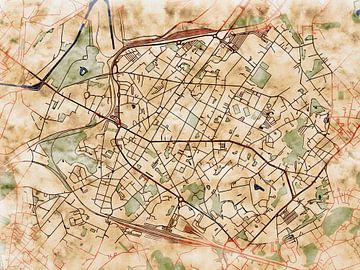 Kaart van La Louvière in de stijl 'Serene Summer' van Maporia