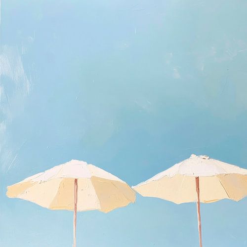 Zomerse schaduw onder parasols