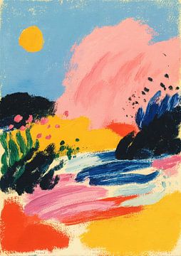 Expressive Landschaft – Sonne über dem Feld von Niklas Maximilian