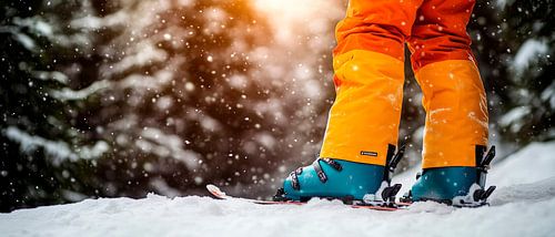 Skieurs dans un domaine de neige blanche