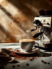 eine Tasse Kaffee oder Cappuccino zubereiten von Egon Zitter