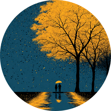 De Gouden Regen onder de Nachtboom | Waar Twee Geliefden Door Lichtgevende Bladeren Lopen