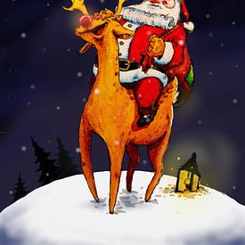 De Kerstman met Rudolph by Lars Wilting