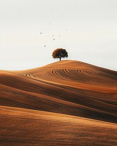 Minimalistischer Baum im Feld